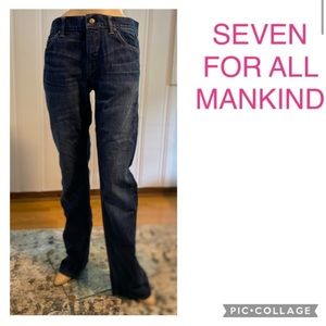 7 for all mankind mens jeans denim dark blue slimmy